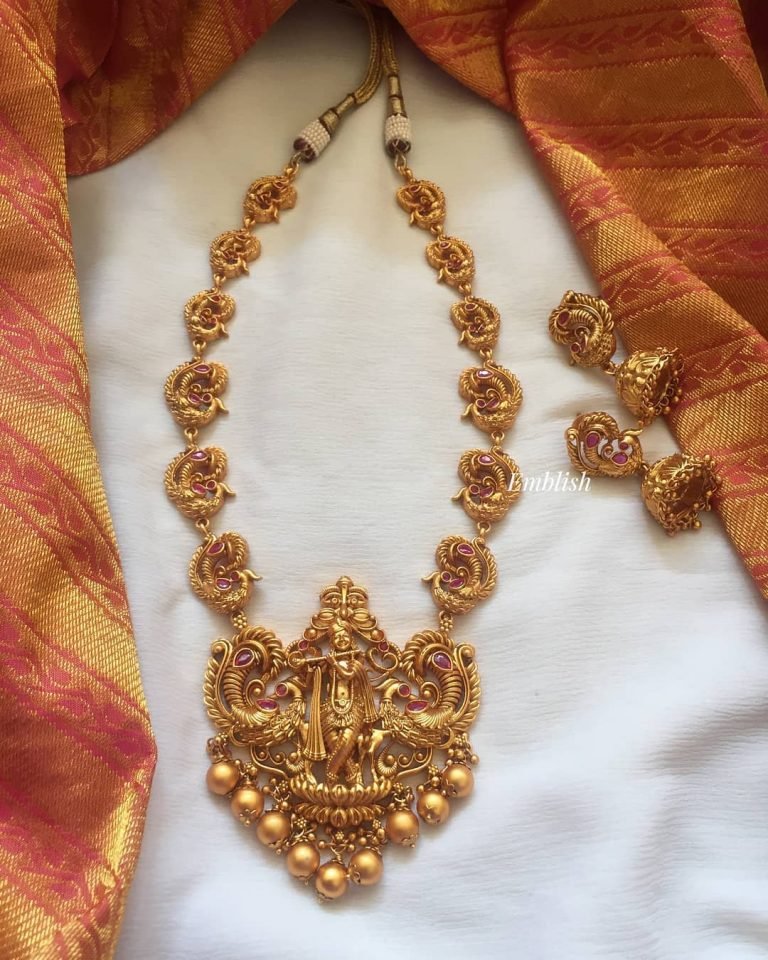 Krishna Peacock Neckpiece From Emblish Coimbatore - South India Jewels