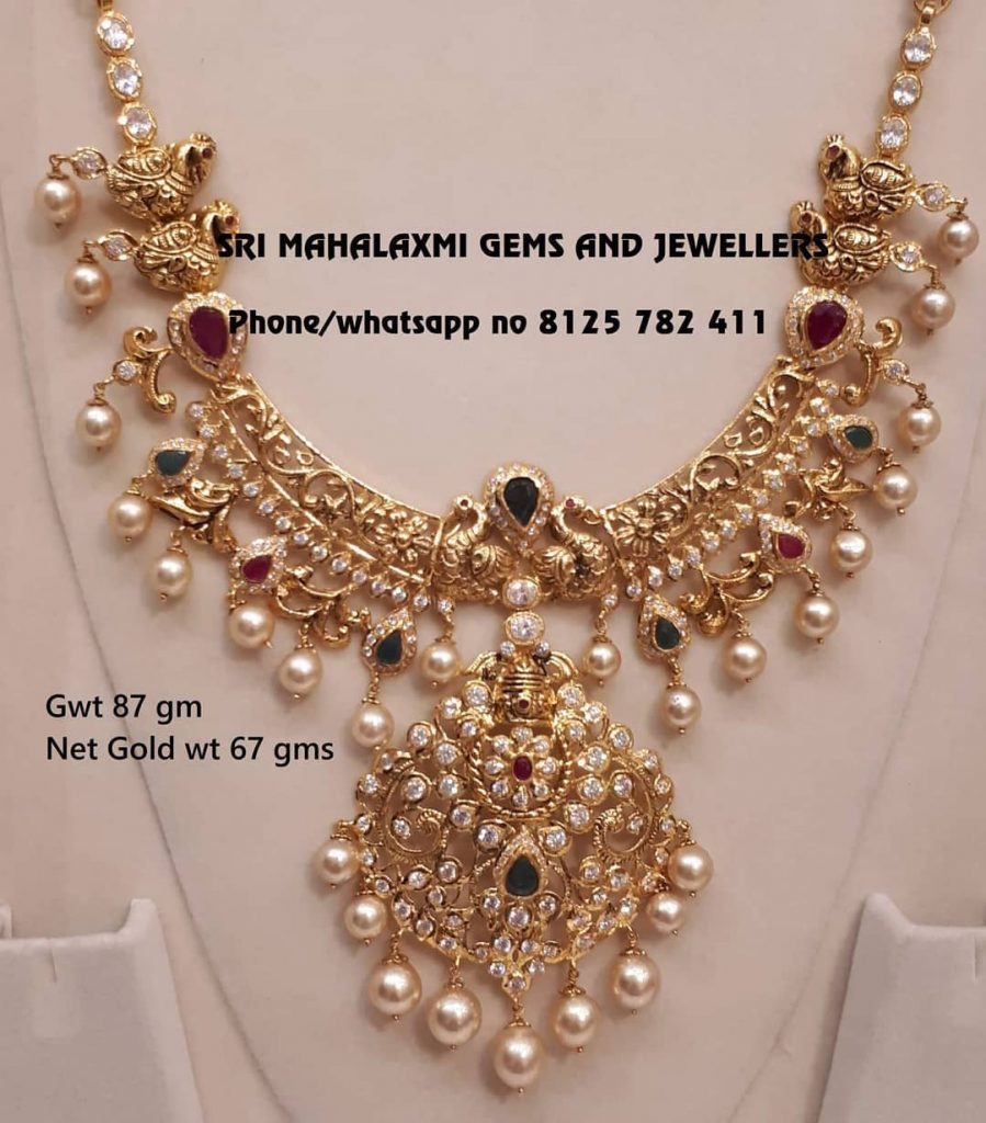 Pretty Gold Necklace From Sri Mahalakshmi Gems And Jewellery