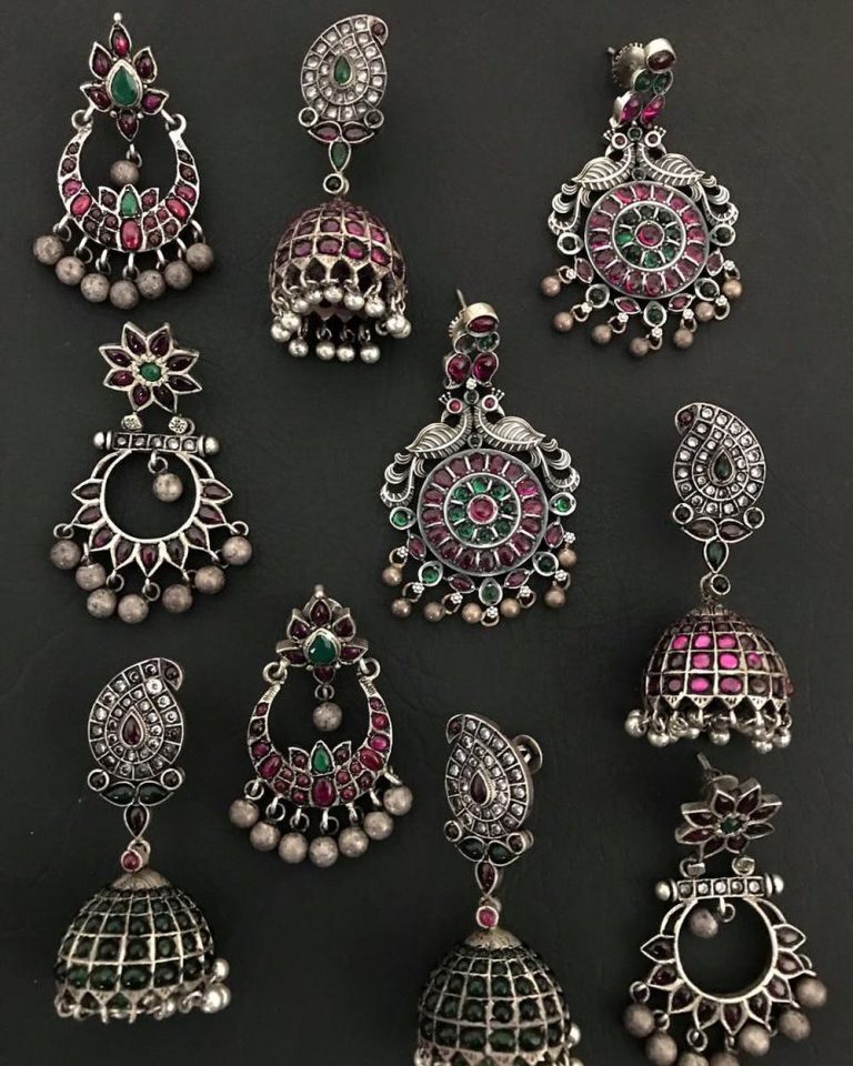Pretty Silver Earring Collections From Prade Jewels