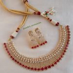Red Stone Necklace From Aashni Accessories