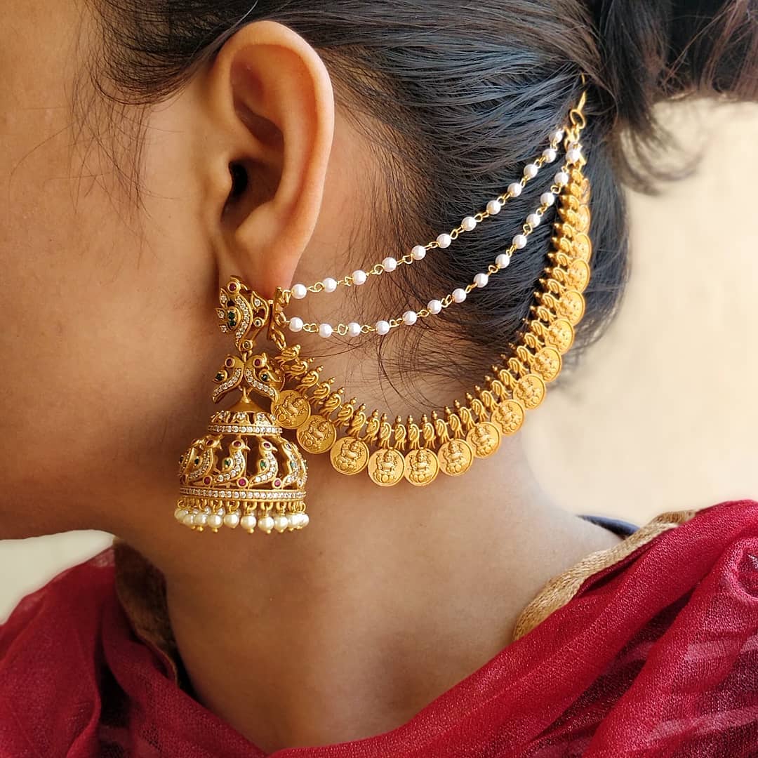 Beautiful Bridal Jhumkas And Mattal From Daivik - South India Jewels