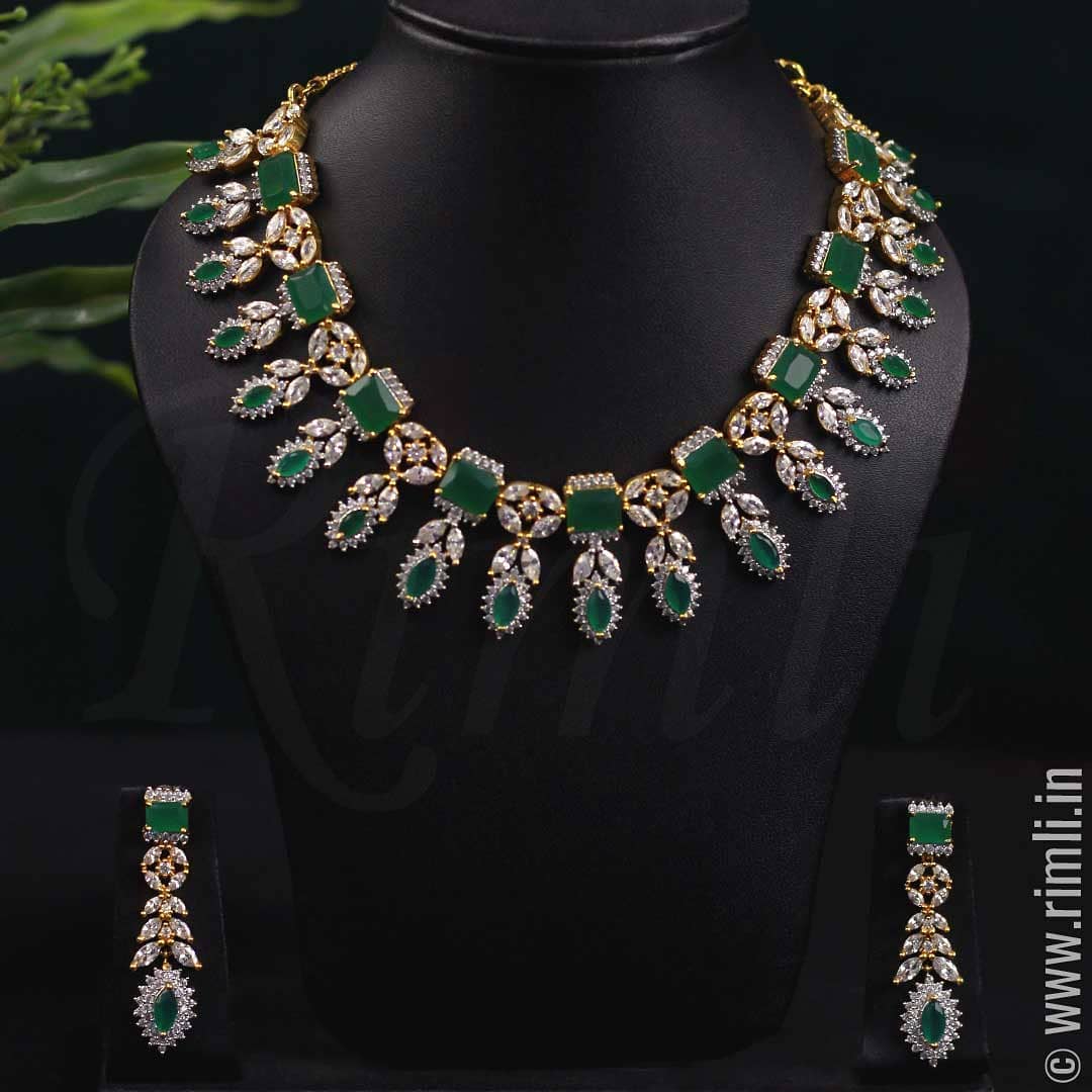 Beautiful Green Necklace From Rimli Boutique - South India Jewels