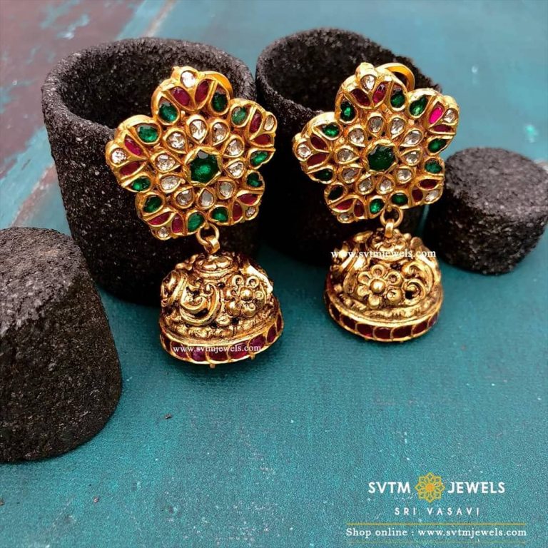 Delightful Gold Jhumka From SVTM