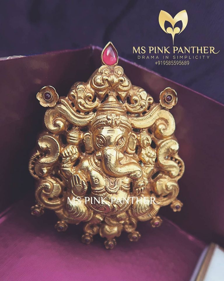 Gold Plated Silver Temple Pendant From Ms Pink Panthers