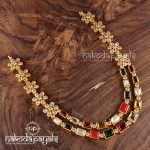 Lovely Navarathna Silver Necklace From Nakoda Payals
