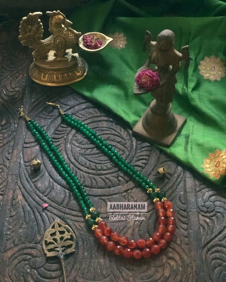 Precious Beaded Necklace From Abharanam