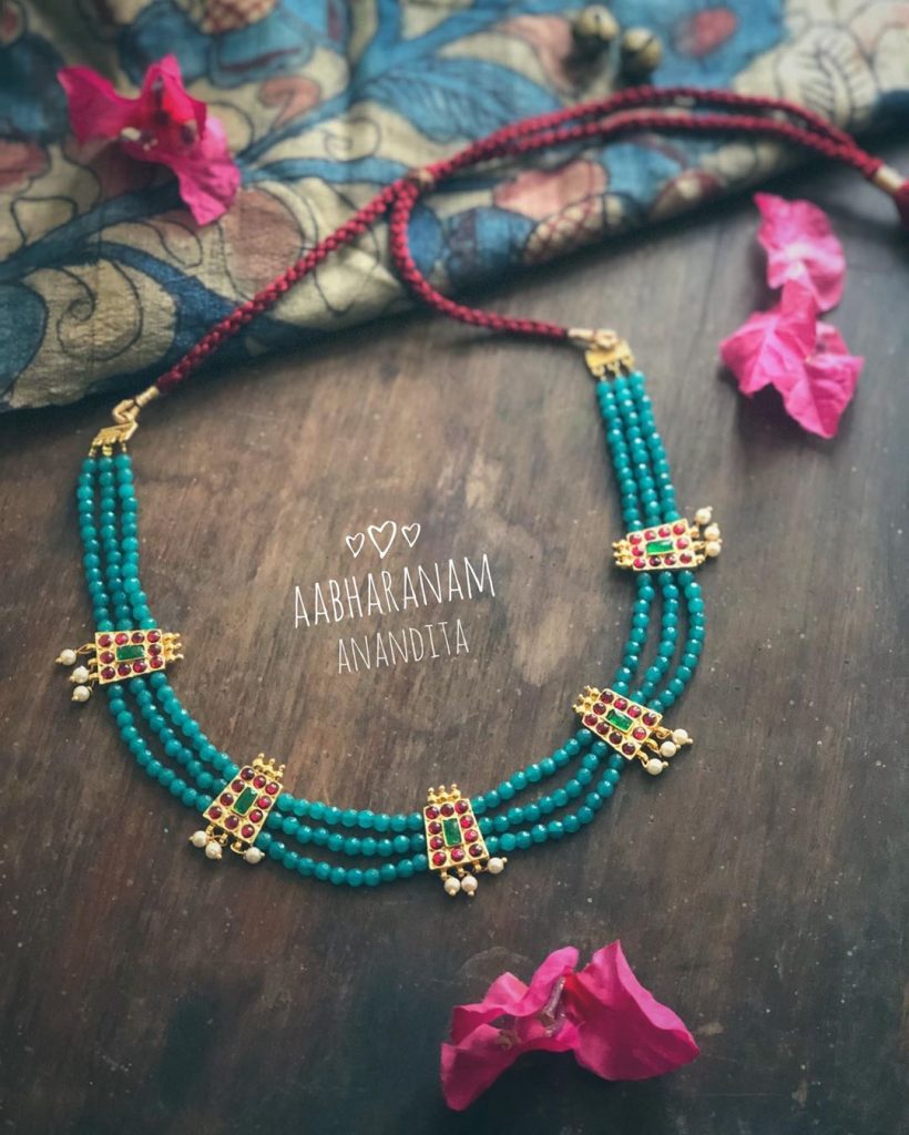 Pretty Beaded Necklace From Abharanam