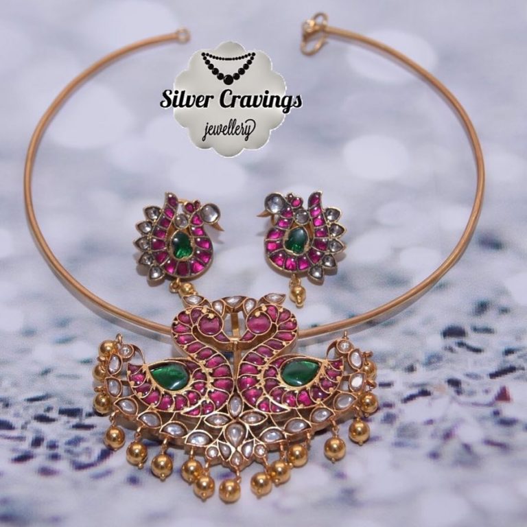 Pretty Silver Kundan Necklace From Silver Cravings Jewellery