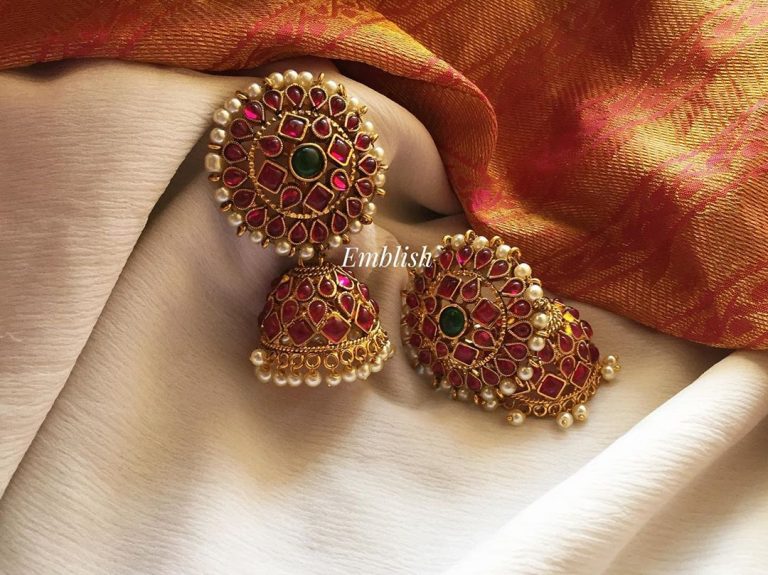 Round Stone Jhumka From Emblish Coimbatore