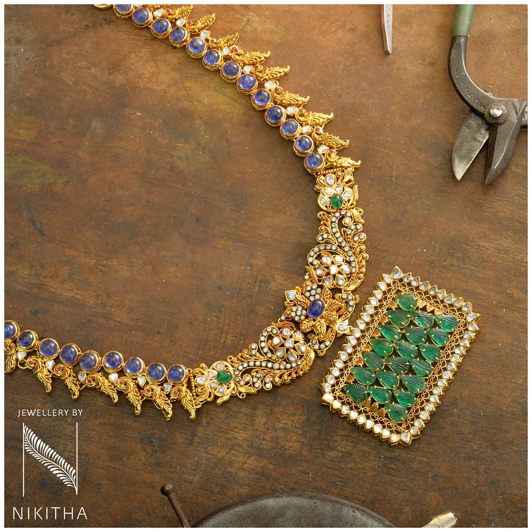 The Royal Emerald Necklace From Nikitha - South India Jewels