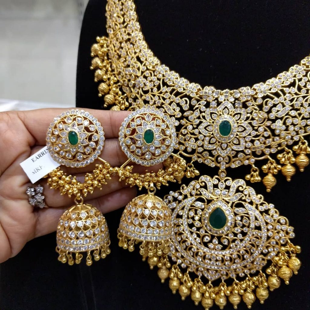 Adorable Silver Necklace Set From Samskruthi Jewellers