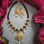 Black Thread Necklace With Pendants From Kruthika Jewellery