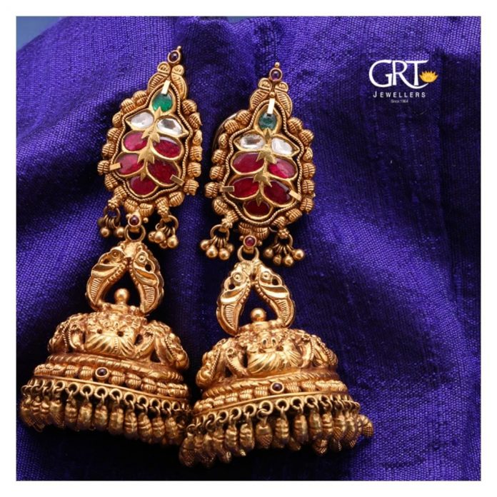 Classic Gold Jhumka From GRT ~ South India Jewels