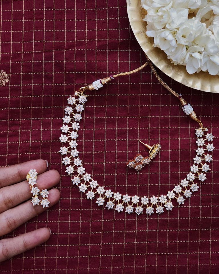 Classic Stone Necklace Set From Rasi Creations