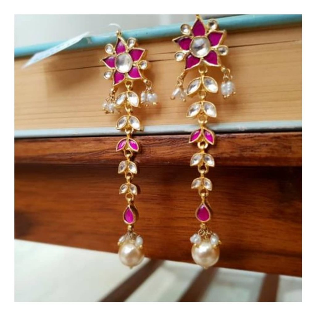 Decorative Silver Earrings From Studded India