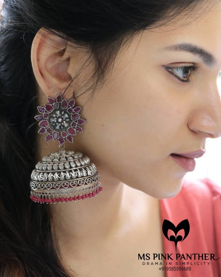 Ethnic Silver Jhumka From Ms Pink Panthers