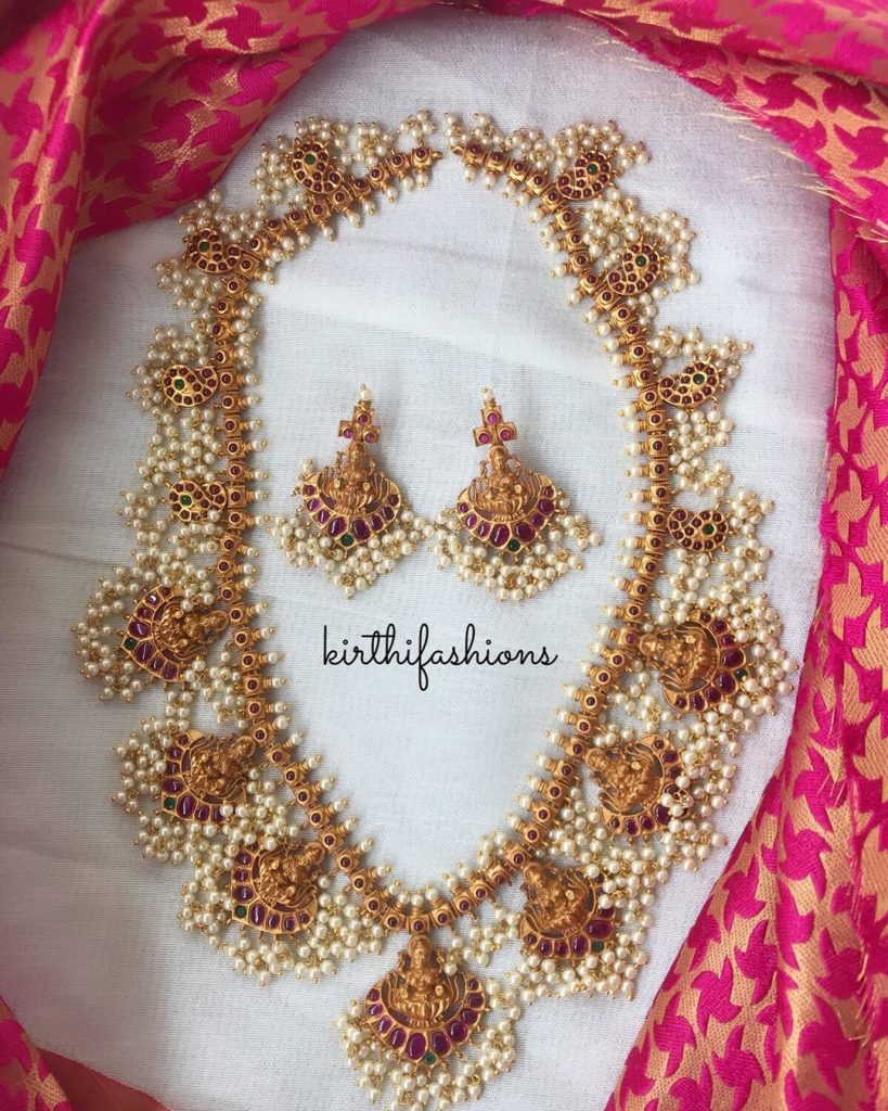 Royal Long Haram Guttapusalu Set From Kirthi Fashions
