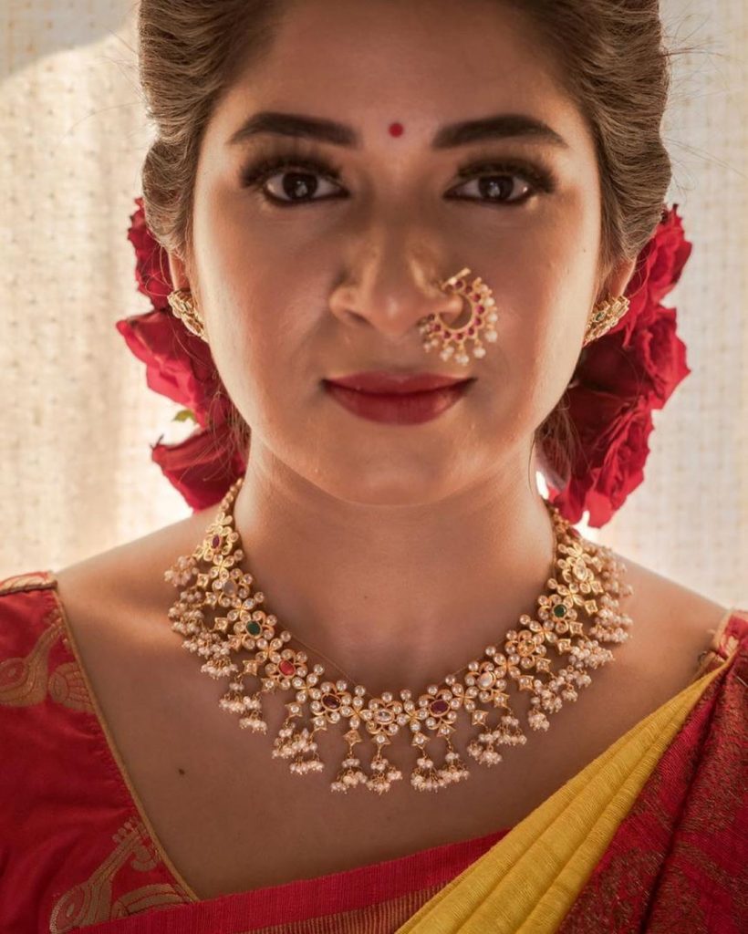 Alluring Navarathna Necklace Set From Prade Jewels