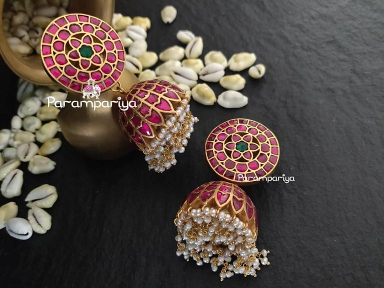 Beautiful Silver Jumbo Heavy Jhumkas From Parampariya