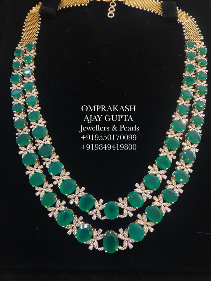 Elegant Diamond Necklace From Om Prakash Jewellers And Pearls