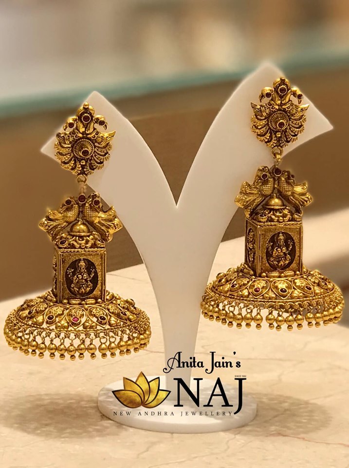 Gorgeous Gold Jhumkas From NAJ Jewellery