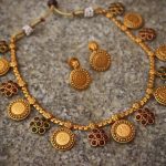 Mahalakshmi Kemp Flower Matte Coin Necklace From Happy Pique