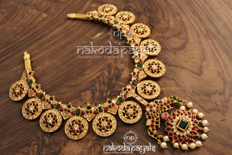 Pure Silver Gold Plated Necklace From Nakoda Payals