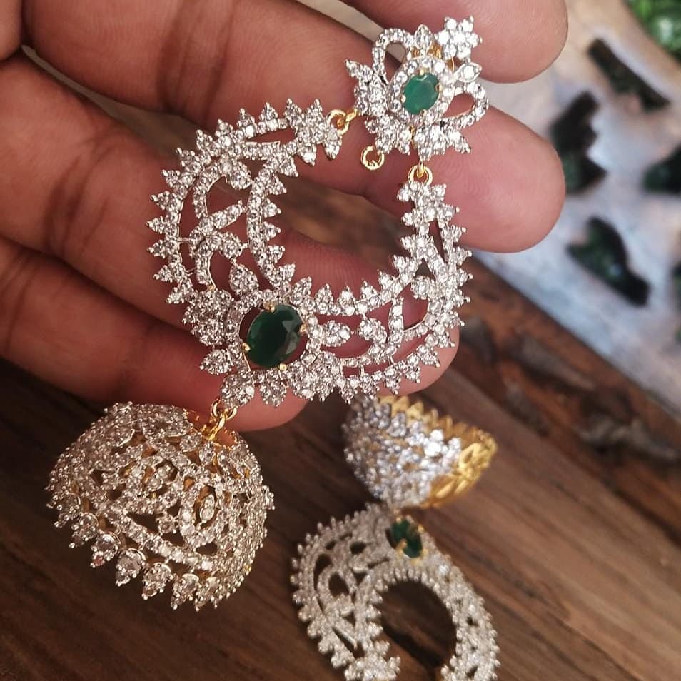 Shiny Earrings From Kruthika Jewellery