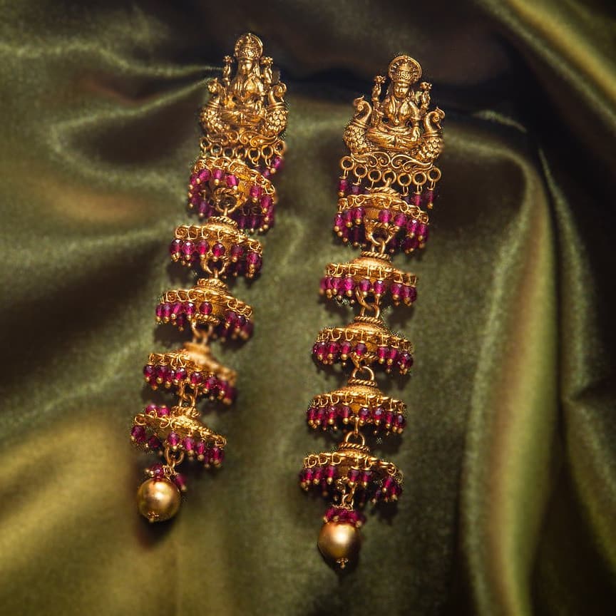 Temple Jhumkas Layer Earrings From Happy Pique