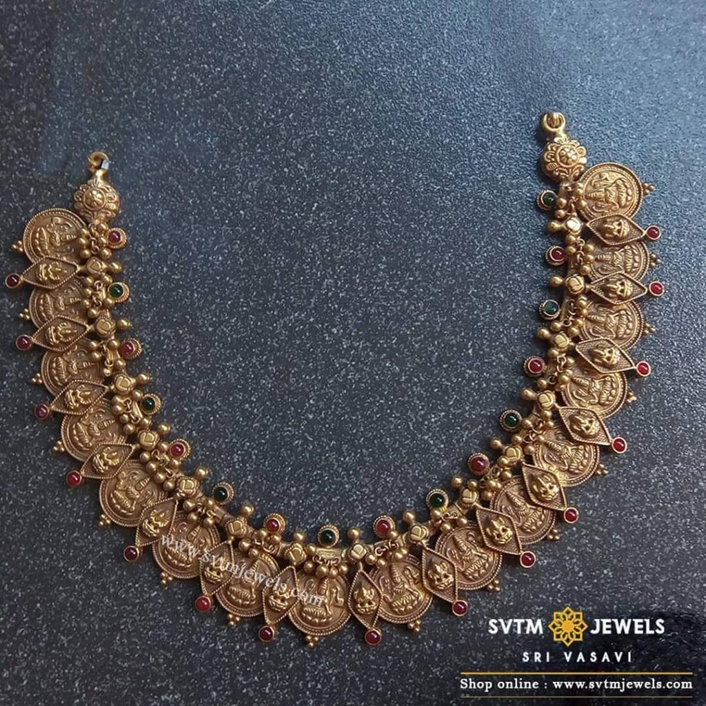 Antique Short Temple Necklace From Sri Vasavi Thangamaligai