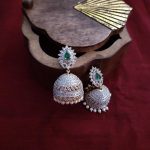 Attractive AD Flower Stud Jhumkas From Madhura Boutique