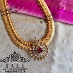 Attractive Long Silver Temple Haram From Sree Exotic Silver Jewelleries