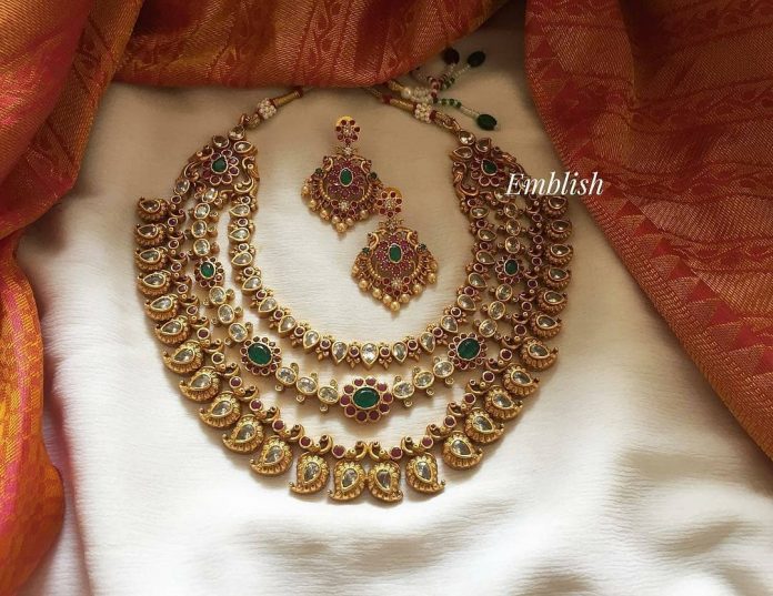 Classic Mango Necklace From Emblish Coimbatore - South India Jewels