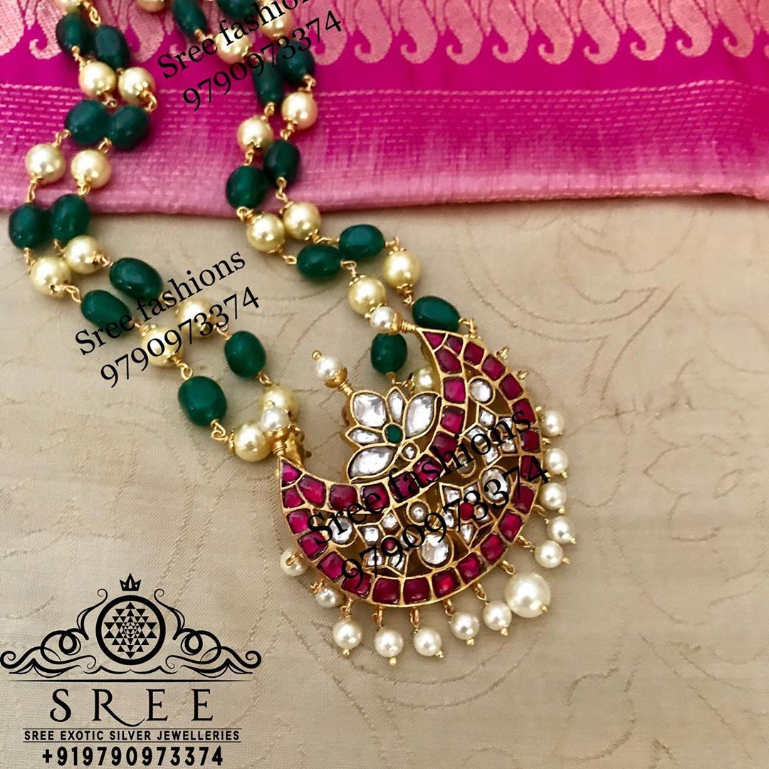 Eye Catching Silver Necklace From Sree Exotic Silver Jewelleries ...