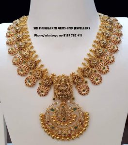 Gorgeous Gold Temple Necklace From Sri Mahalakshmi Gems And Jewellers ...