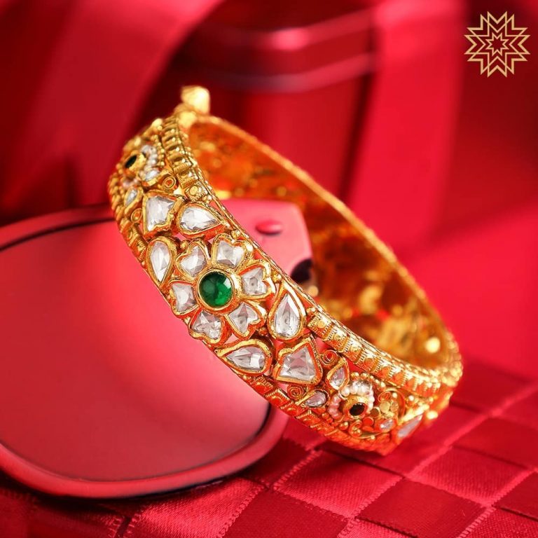 Antique Gold Bangle From Manubhai Jewels South India Jewels