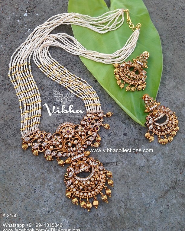 Stunning Chandbali Pendant Necklace From Vibha Creations
