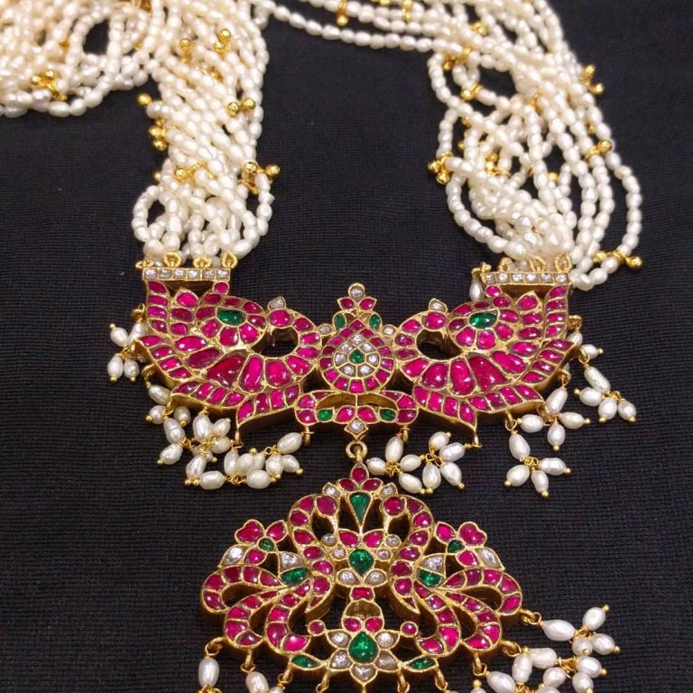 Ethnic Silver Necklace From Samskruthi Jewellers
