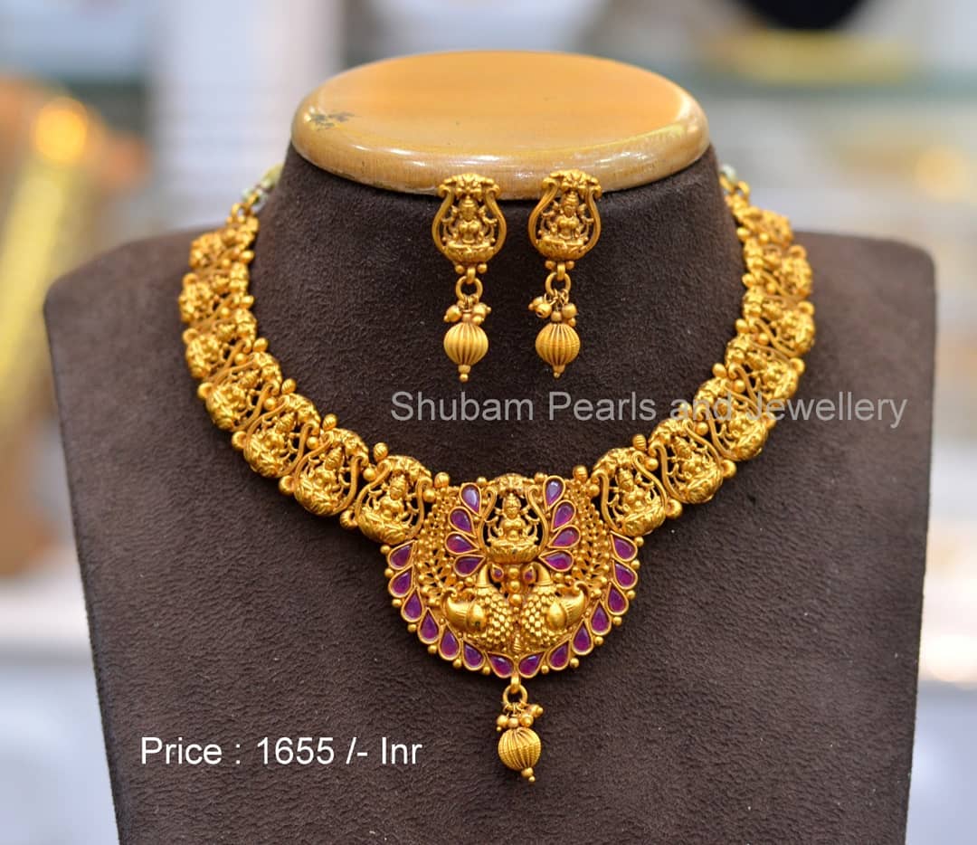 Exclusive Temple Necklace From Shubam Pearls South India Jewels