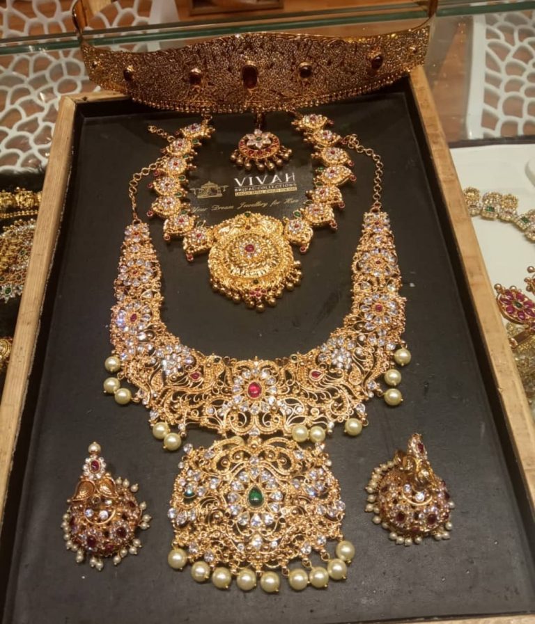 Silver Polki Bridal Jewellery Set From Vivah Bridal Collections