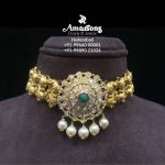 Antique Gold Choker With Polki Pendant From Amarsons Jewellery