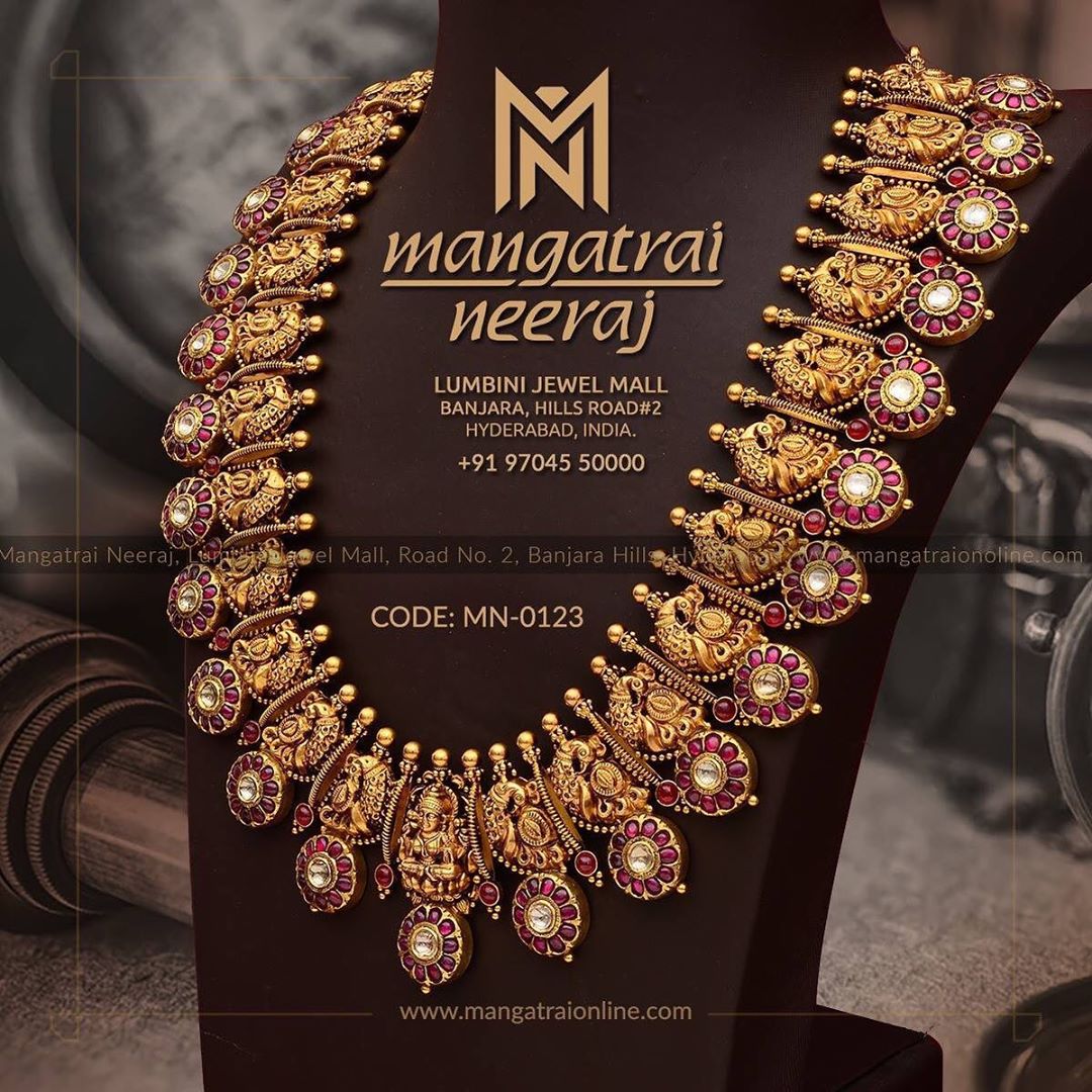 Antique Long Haram From Mangatrai Neeraj - South India Jewels