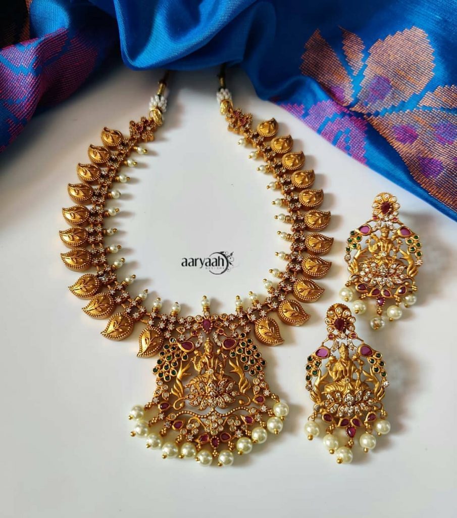 Elegant Lakshmi Necklace Set From Aaryaah Designs