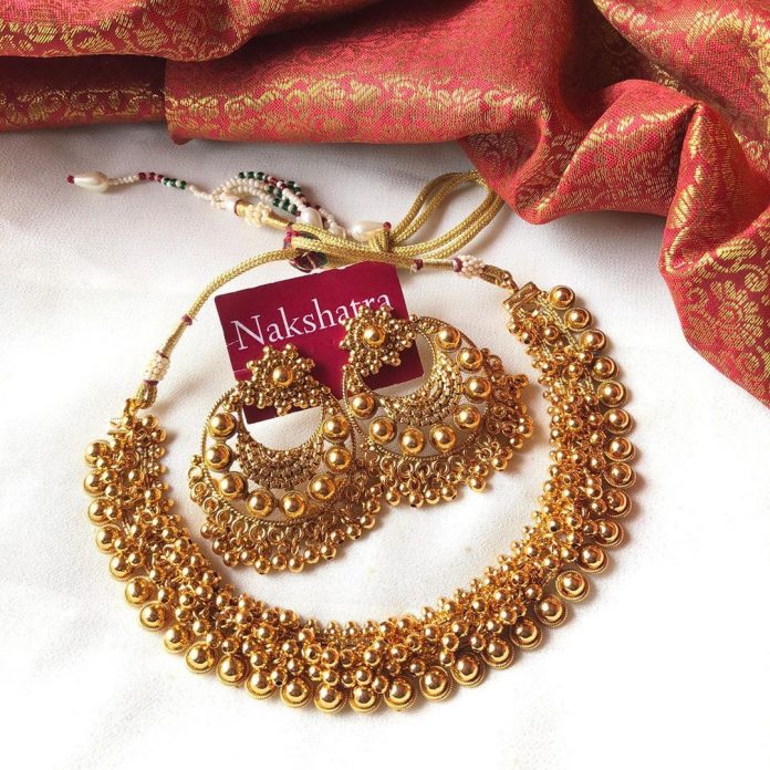 High Quality Antique Necklace From Nakshatra Chennai - South India Jewels