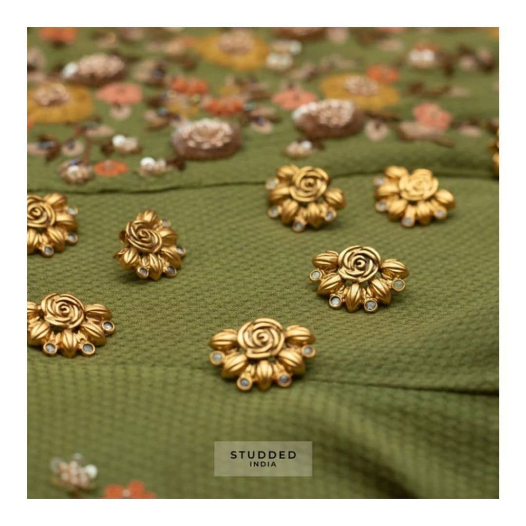Mini crescent Floral Studs From Studded India