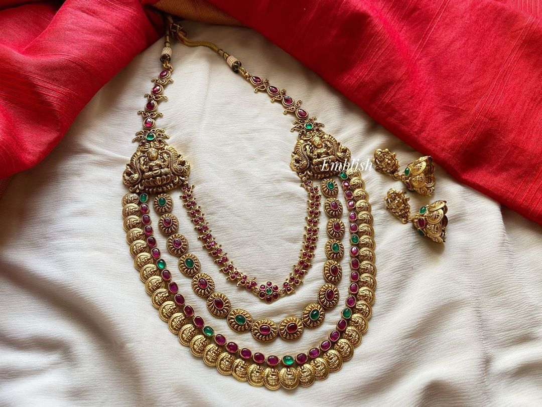 Pretty Layered Necklace Set From Emblish Coimbatore