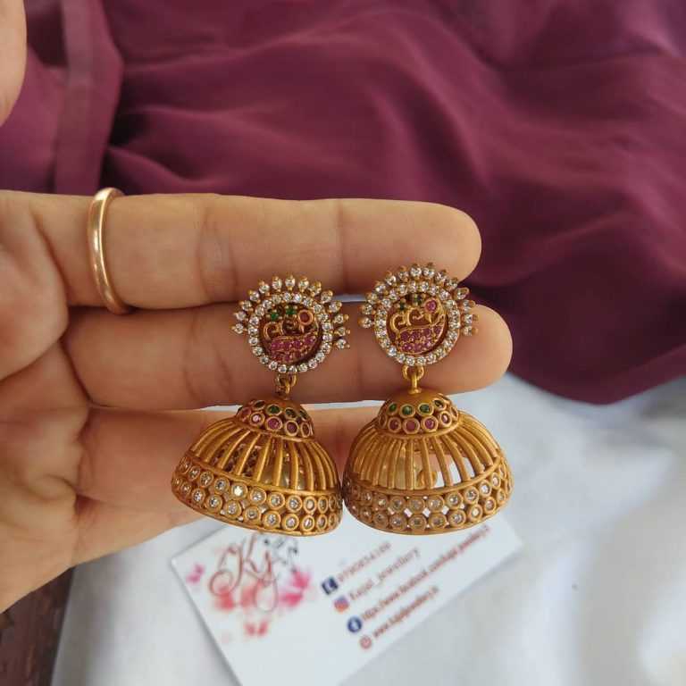 Pretty Jhumkas From Kajal Jewellery