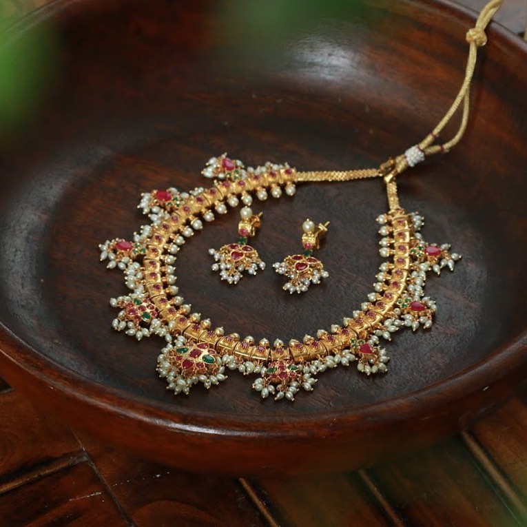 Traditional Guttapusalu Necklace Set From Marigold By Aadyaa
