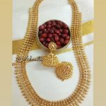 Gold Plated Leaf Design Haaram from Advaita