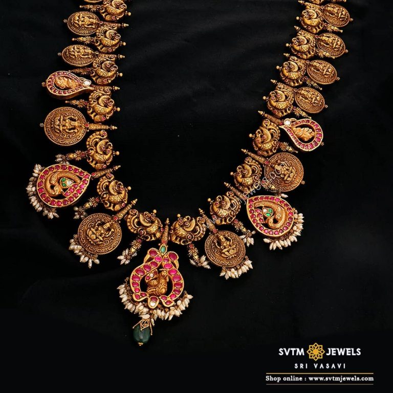 Lakshmi patterned Haaram from SVTM Jewellers
